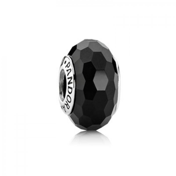 Pandora Jewelry Black Faceted Glass Charm
