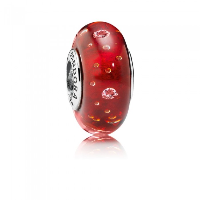 Pandora Jewelry Red Effervescence-Clear Cz