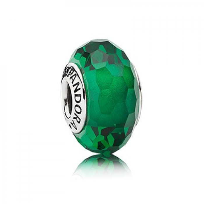 Pandora Jewelry Green Faceted Murano Charm