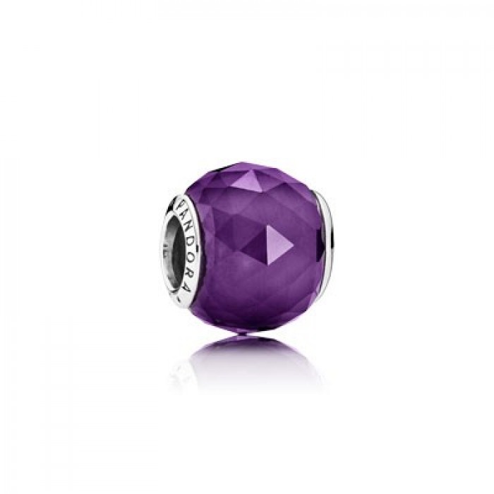 Pandora Jewelry Geometric Facets With Royal Purple Crystal Charm
