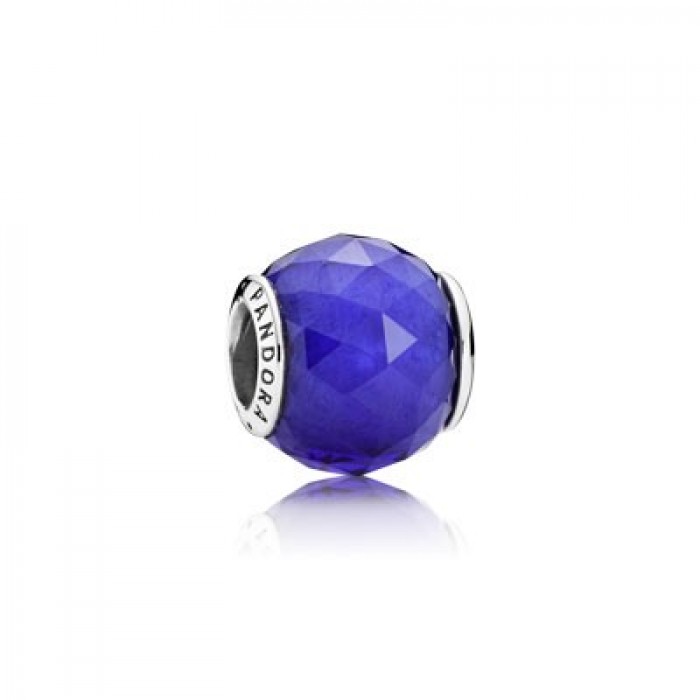 Pandora Jewelry Geometric Facets With Royal Blue Crystal Charm
