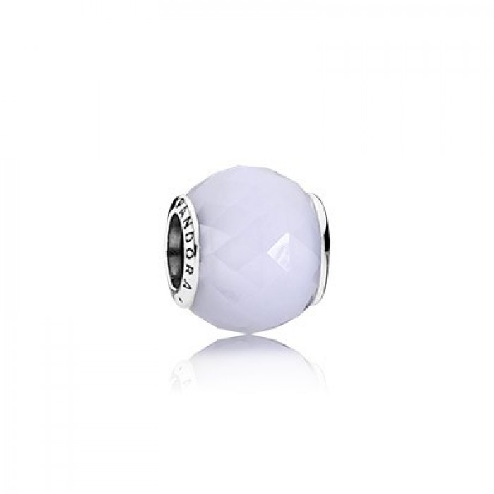 Pandora Jewelry Geometric Facets With Opalescent White Crystal Charm