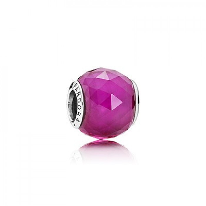 Pandora Jewelry Geometric Facets With Synthetic Ruby Charm