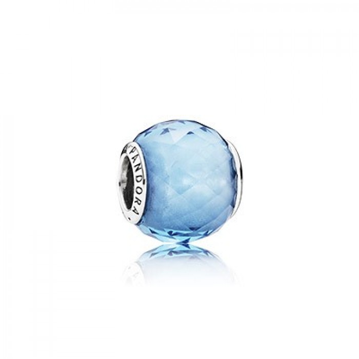 Pandora Jewelry Geometric Facets With Sky Blue Crystal Charm