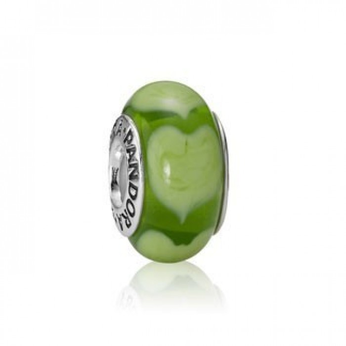 Pandora Jewelry Murano Glass Beads Green Flowers