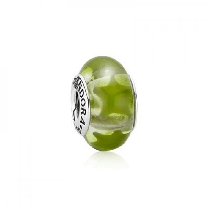 Pandora Jewelry Murano Glass Beads Green With Green Star