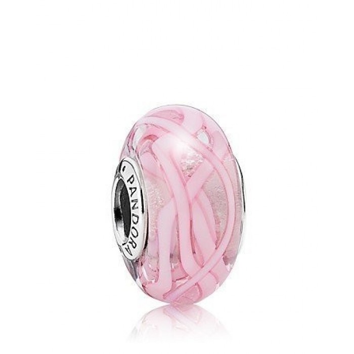 Pandora Jewelry Pink Ribbon Of Hope Murano Glass Bead