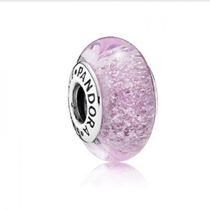 Pandora Jewelry Disney Rapunzel Silver Charm With Iridescent And Fluorescent Purple Murano Glass