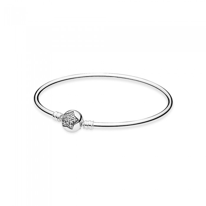 Pandora Jewelry Silver Bangle Bracelet With Cubic Zirconia