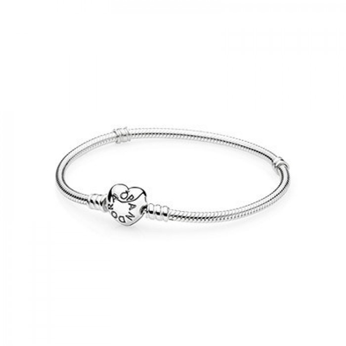 Pandora Jewelry Sterling Silver With Heart Clasp Bracelet