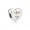 Pandora Jewelry Heart Silver Charm With 14k Crown And Clear Cubic Zirconia
