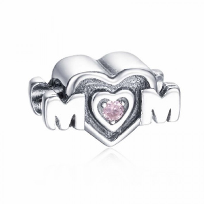 Pandora Jewelry Silver Beaded Heart Mother Charms