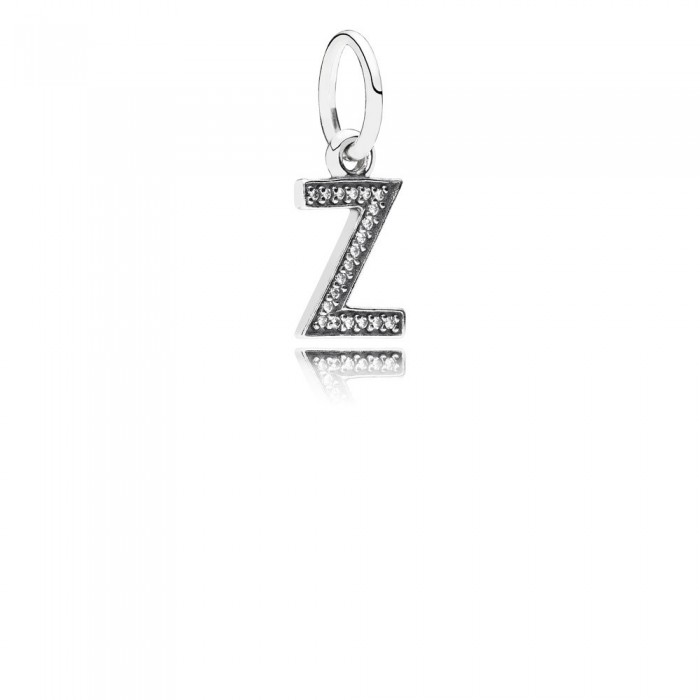 Pandora Jewelry Letter Z Silver Dangle With Cubic Zirconia