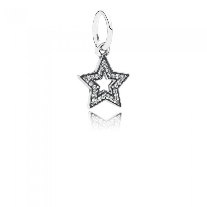 Pandora Jewelry Star Silver Dangle With Cubic Zirconia
