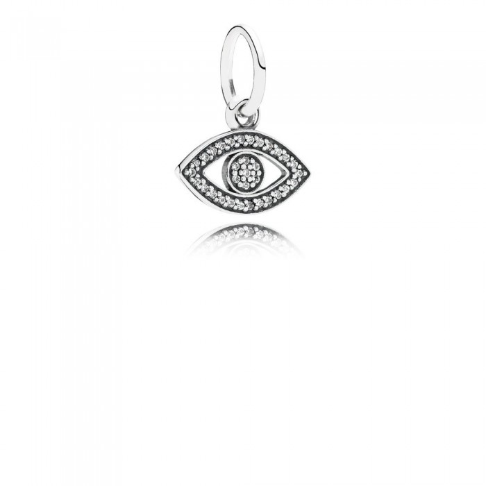 Pandora Jewelry Eye Silver Dangle With Cubic Zirconia
