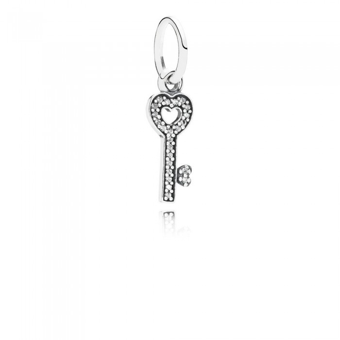 Pandora Jewelry Key Silver Dangle With Cubic Zirconia