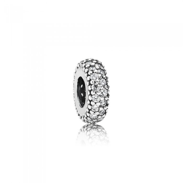 Pandora Jewelry Abstract Silver Spacer With Cubic Zirconia