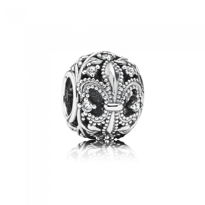 Pandora Jewelry Fleur-De-Lis-Clear Cz Charm