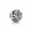 Pandora Jewelry Openwork Floral Silver Charm With Pave-Set Cubic Zirconia