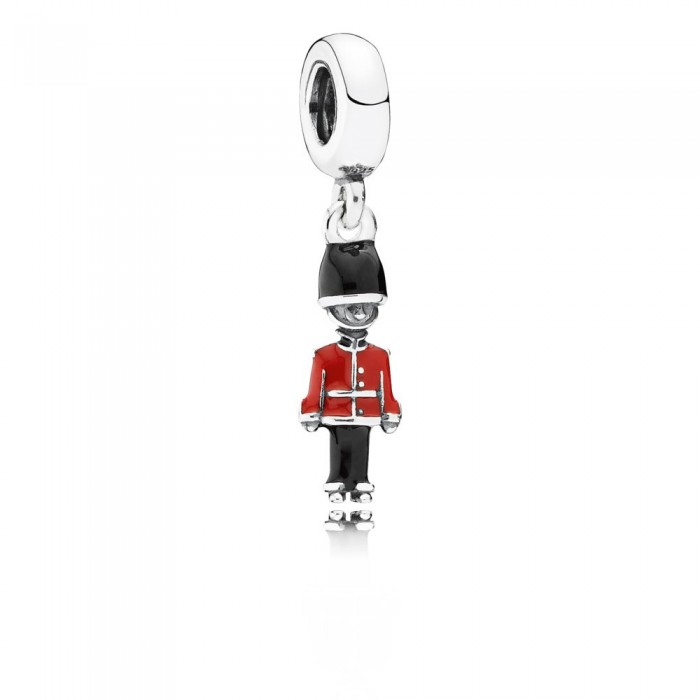 Pandora Jewelry Toy Soldier Silver Dangle With Black And Red Enamel