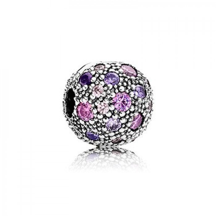 Pandora Jewelry Cosmic Stars With Purple And Multi-Colored CZ Clip