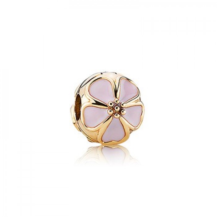 Pandora Jewelry 14K Gold Plated Cherry Blossom with Pink Enamel Clip