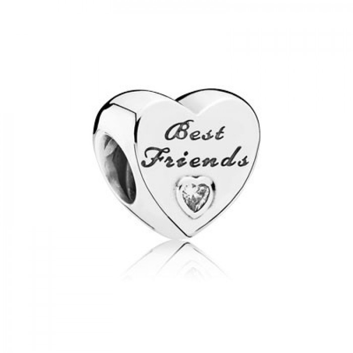 Pandora Jewelry Friendship Heart With Clear CZ Charm