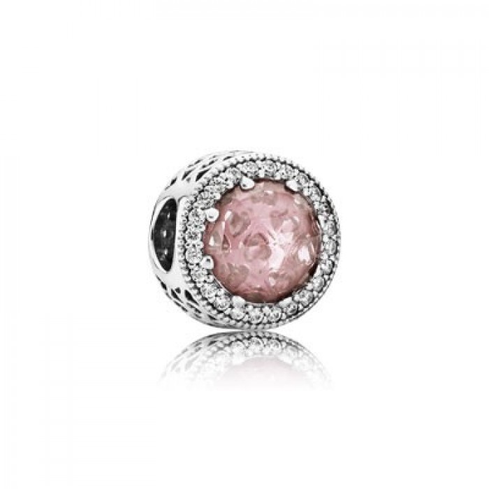 Pandora Jewelry Radiant Hearts With Blush Pink Crystal And Clear CZ Charm