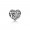 Pandora Jewelry June Signature Heart With Gray Moonstone Charm
