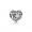 Pandora Jewelry October Signature Heart With Opalescent Pink Crystal Charm