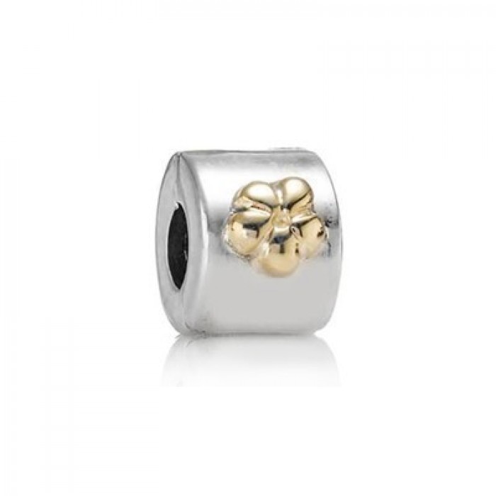 Pandora Jewelry Clip Charm Flower Clip Charm 14k Gold