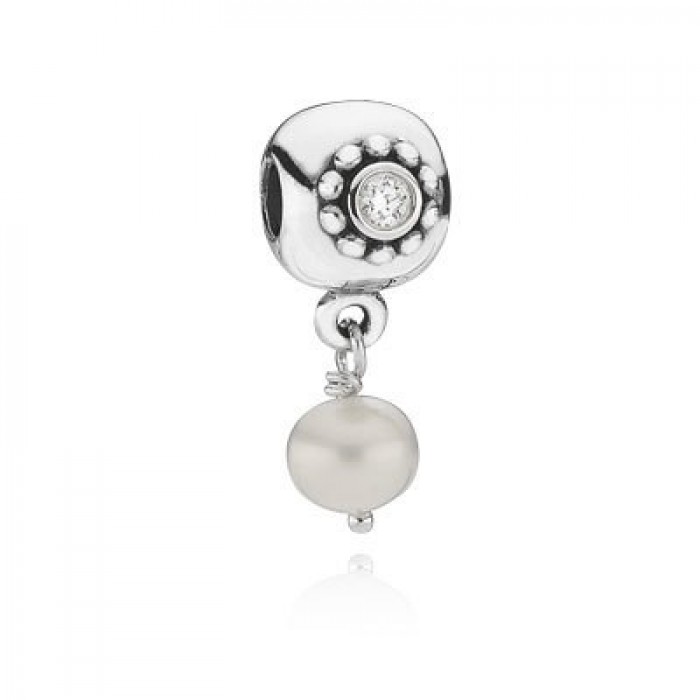 Pandora Jewelry White Pearl Of Wisdom Charm Clip