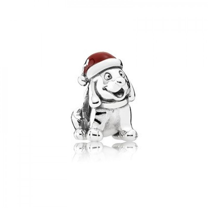 Pandora Jewelry Christmas Puppy With Red Enamel Charm