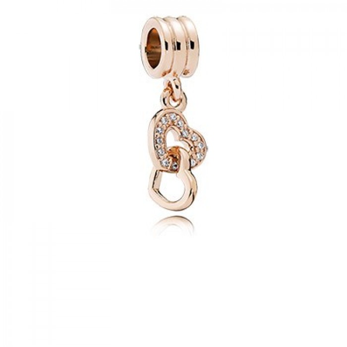 Pandora Jewelry Rose Interlocking Love With Clear CZ Dangle