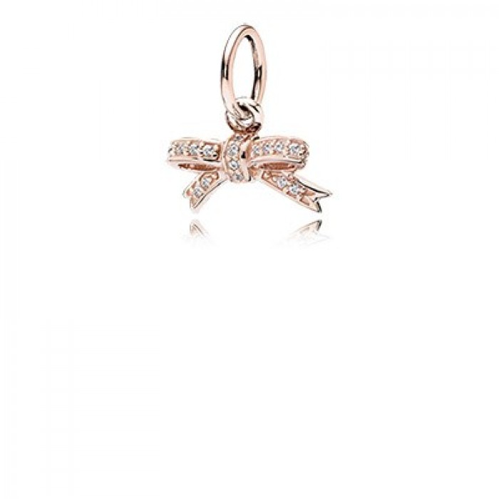 Pandora Jewelry Rose Sparkling Bow With Clear CZ Pendant