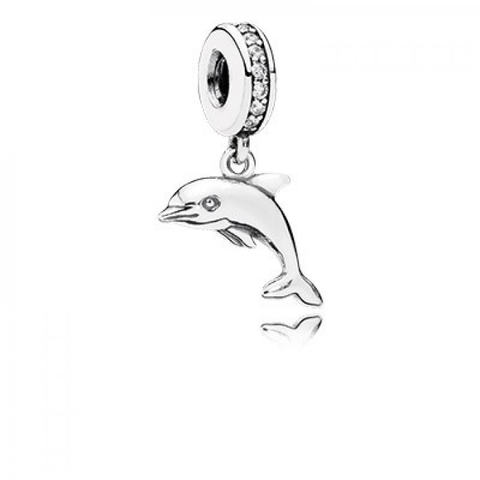 Pandora Jewelry Playful Dolphin With Clear CZ Dangle