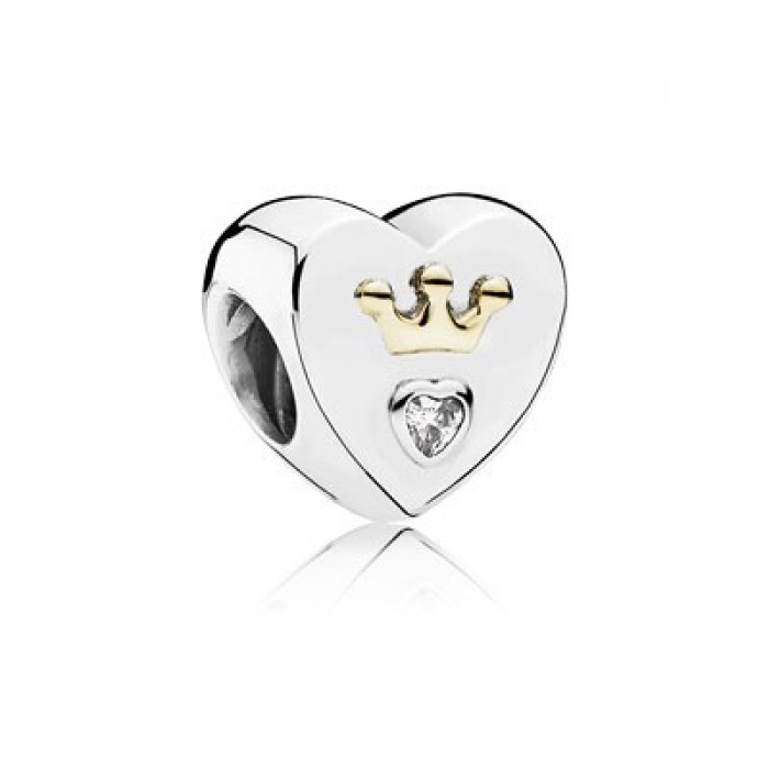 Pandora Jewelry Majestic Heart With 14K And Clear CZ Charm
