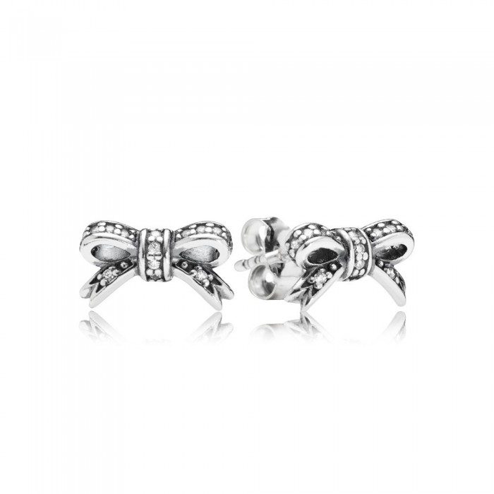 Pandora Jewelry Earring Sparkling Bow-Clear Cz