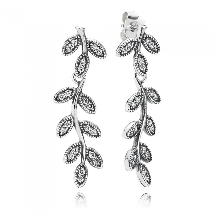 Pandora Jewelry Earring Sparkling Leaves 290565Cz
