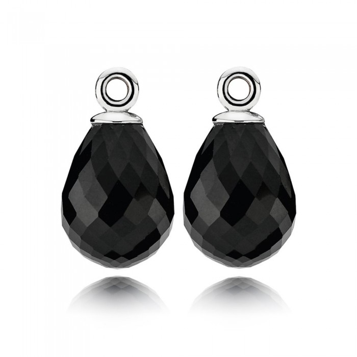 Pandora Jewelry Earring Black Murano Glass