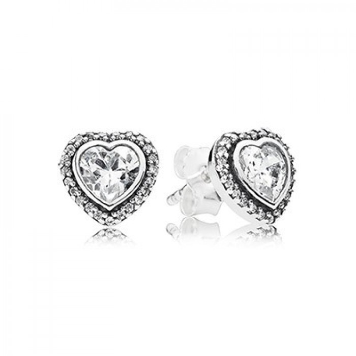 Pandora Jewelry Sparkling Love With Clear CZ Stud Earrings