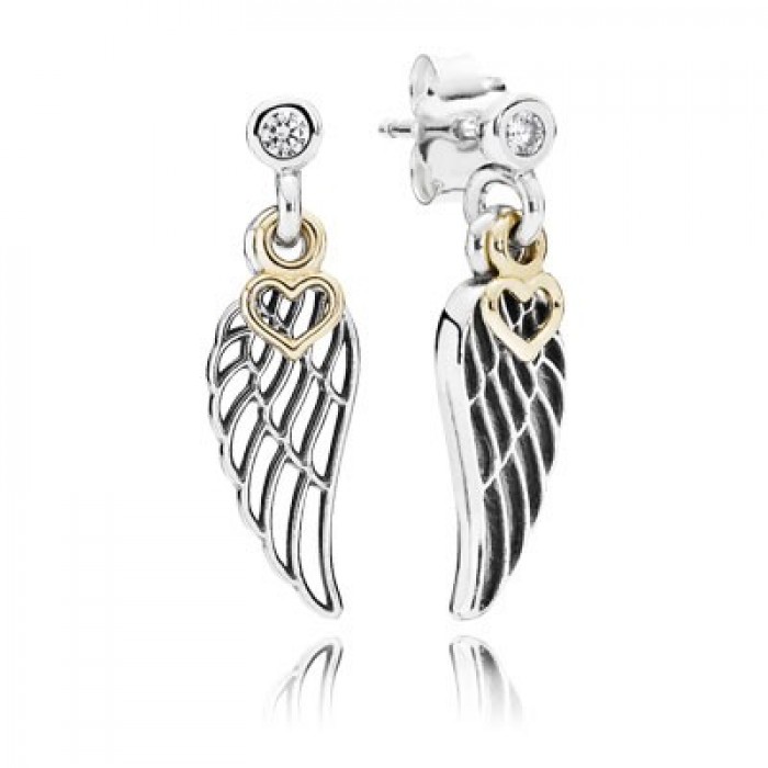 Pandora Jewelry Love & Guidance With 14K And Clear CZ Dangle Earrings