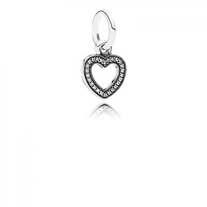 Pandora Jewelry Symbol Of Love Heart With Clear CZ Pendant
