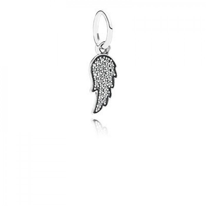 Pandora Jewelry Symbol Of Guidance Wing With Clear CZ Pendant