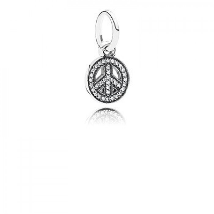 Pandora Jewelry Symbol Of Peace With Clear CZ Pendant