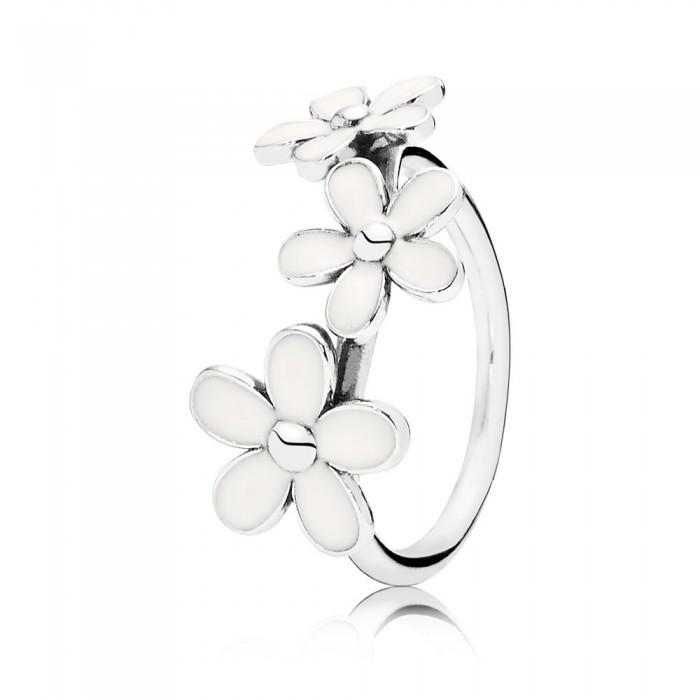 Pandora Jewelry Darling Daisies-White Enamel Ring