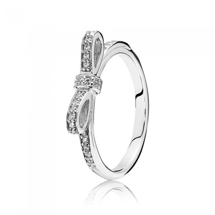 Pandora Jewelry Sparkling Bow-Clear Cz Ring