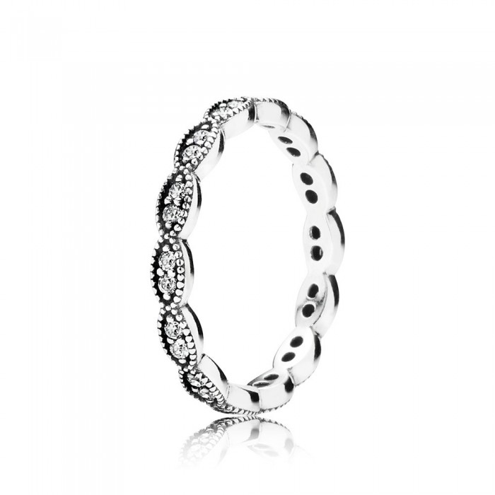 Pandora Jewelry Sparkling Leaves-Clear Cz Ring