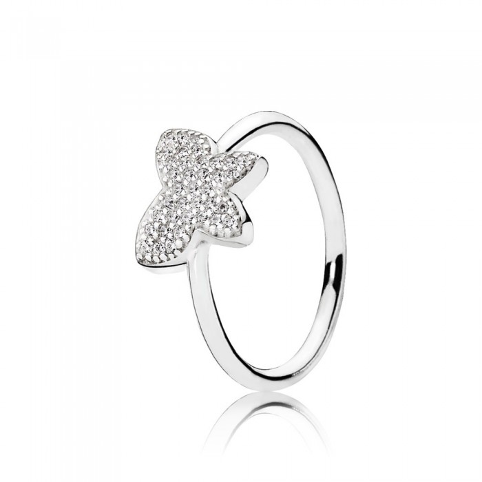 Pandora Jewelry Butterfly Silver Ring With Cubic Zirconia