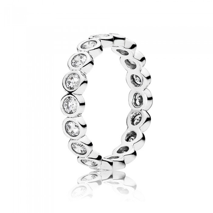 Pandora Jewelry Large Round Eternity Silver Ring With Cubic Zirconia